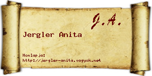Jergler Anita névjegykártya
