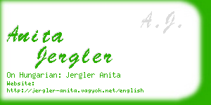 anita jergler business card